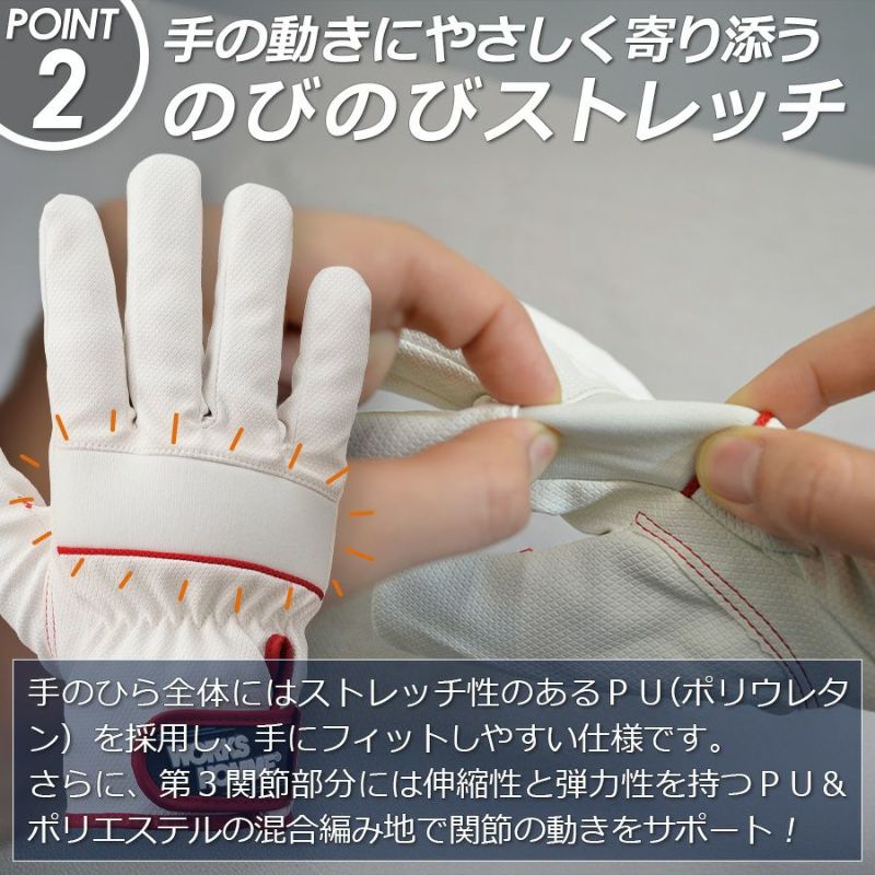WORKS HOMME 発熱防寒PUグローブ SB201-WH SB201-BK 手袋 裏