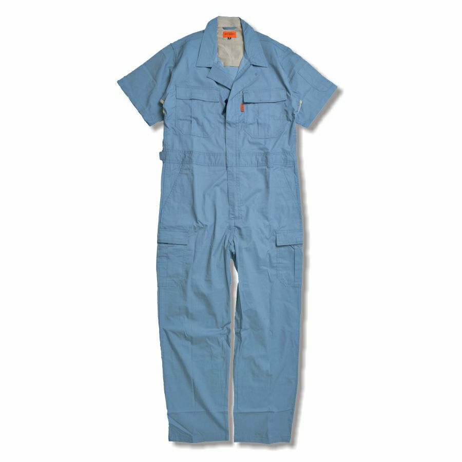 プロノ 脇＆背中メッシュ 半袖 通気ストレッチカーゴツナギ PR-2002 夏