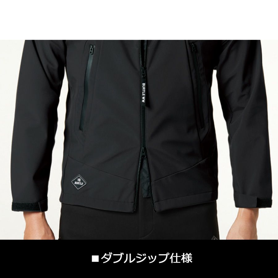 「BURTLE(バートル)」フーデッドジャケット/3190防風撥水ストレッチブルゾンアウターメンズ作業服プロノ