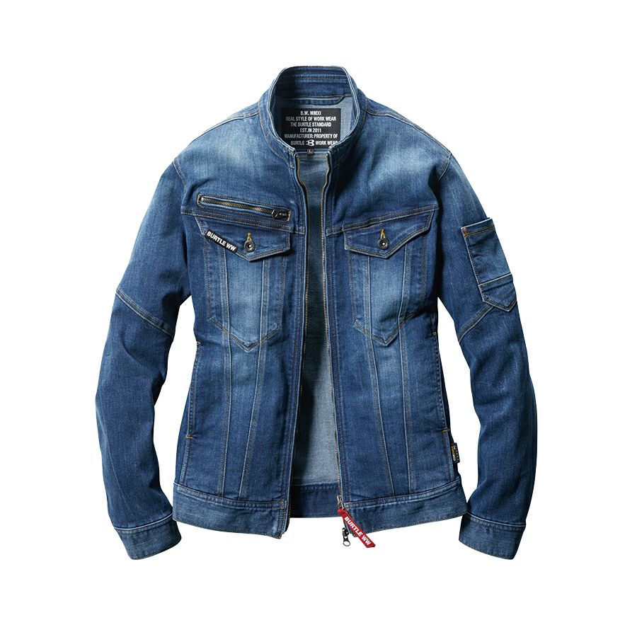 【予約:4/6発送予定】「BURTLE(バートル)」クレイジーストレッチコーデュラクールデニムジャケット/5011CORDURA夏物作業服作業着ブルゾンメンズプロノ