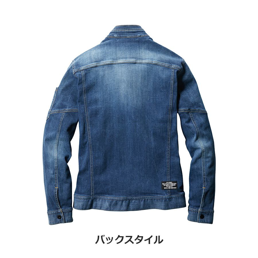 【予約:5/10発送予定】「BURTLE(バートル)」クレイジーストレッチコーデュラクールデニムジャケット/5011CORDURA夏物作業服作業着ブルゾンメンズプロノ