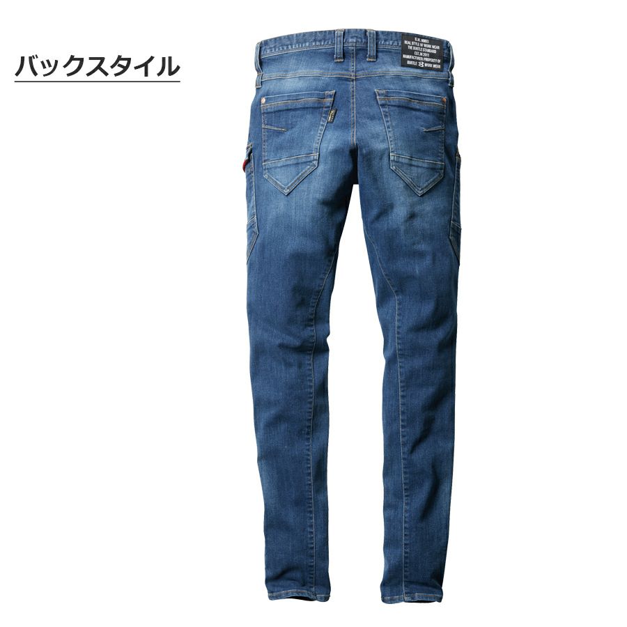 【予約:4/28発送予定】「BURTLE(バートル)」クレイジーストレッチコーデュラクールデニムカーゴパンツ/5012CORDURA夏物作業服作業着作業ズボンメンズプロノ