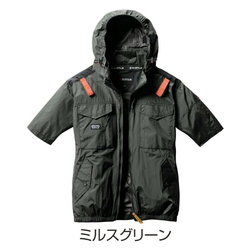 【予約:8/5発送予定】「BURTLE(バートル)」エアークラフト遮熱ナイロン半袖ブルゾン/AC11562021夏物メンズブルゾン作業着空調作業服夏物熱中症対策猛暑ファン