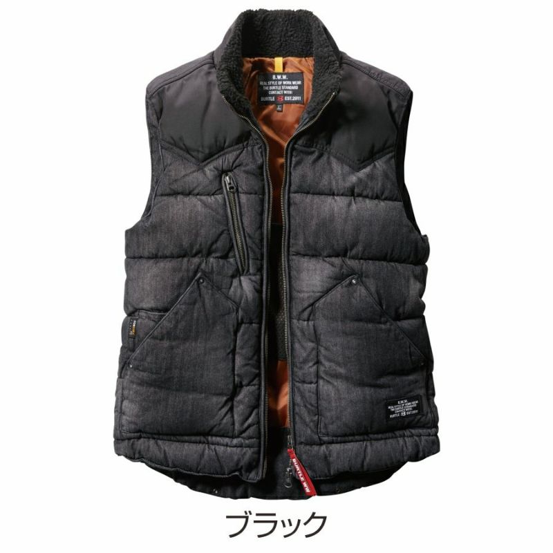 XXL】「BURTLE(バートル)」サーモクラフト対応 デニム防寒ベスト
