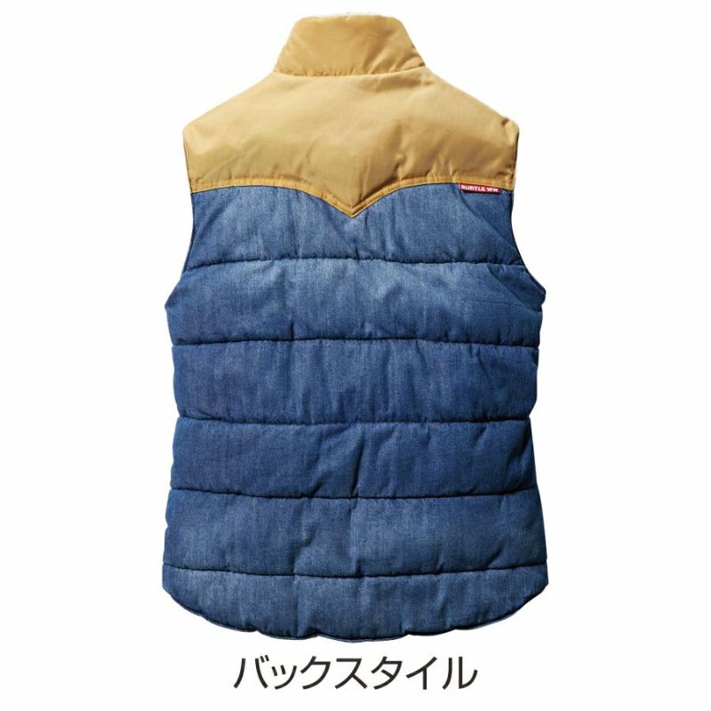 バートル　デニム/ブラウン キルティングベスト uniform100ka_005-5004