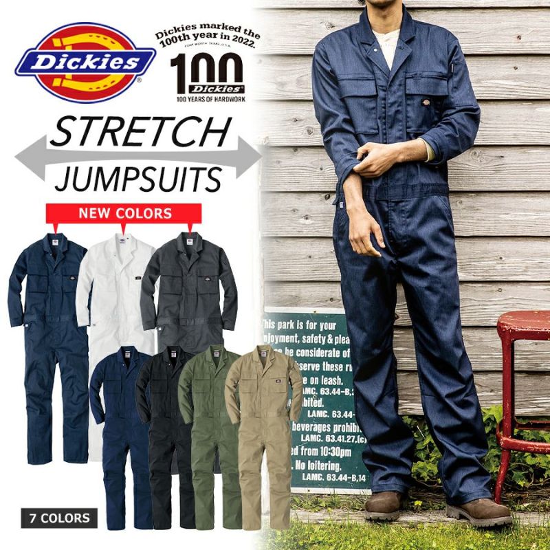 Dickies ディッキーズ T/Cツナギ D-766 作業着 作業服 オールインワン アメカジ おしゃれ メカニック 整備 車 バイク 農業 アウトドア DIY