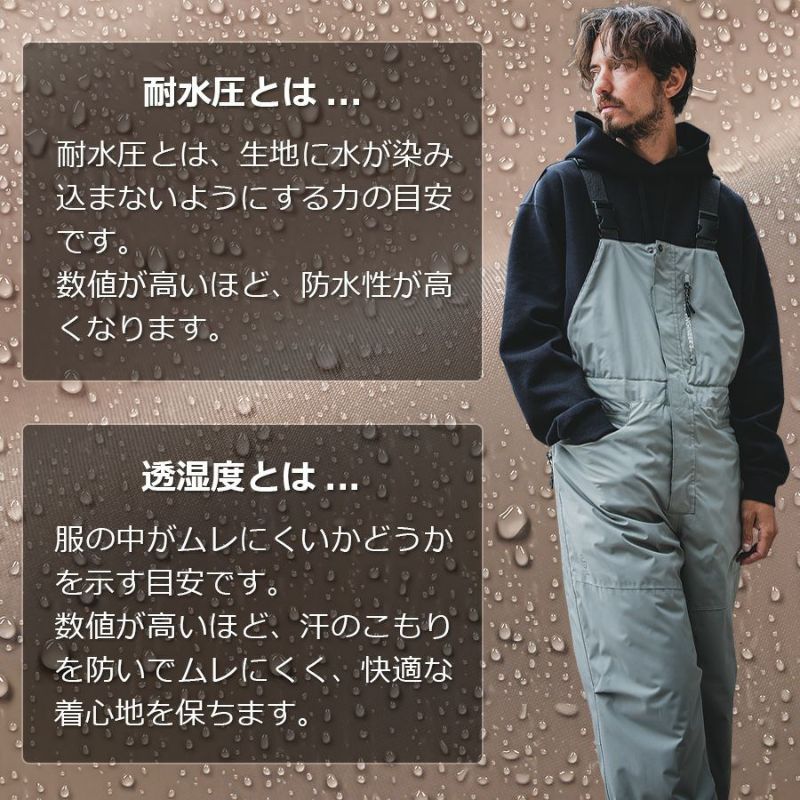 完全防寒　レザーオーバーオール サロペット 防寒 防水 防風 中綿 オーバーオール グレース