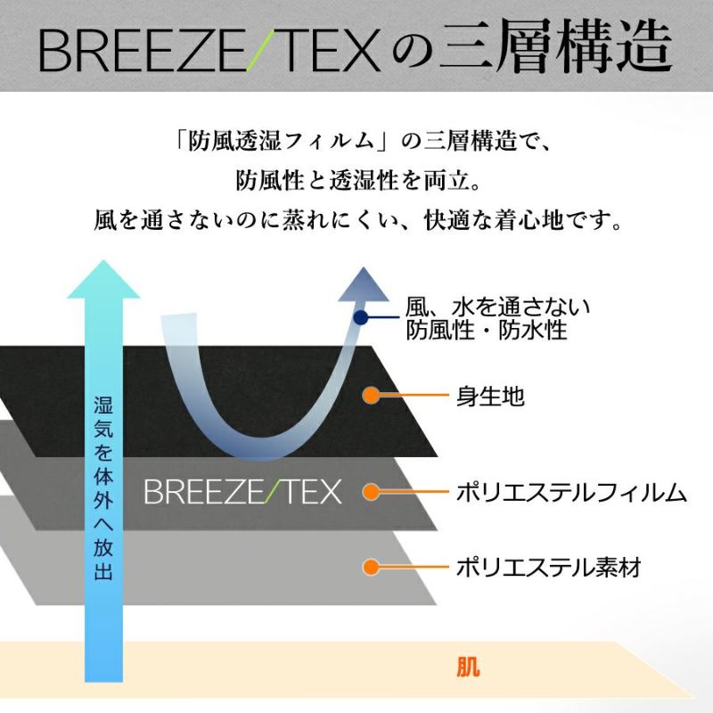 「BREEZE/TEX(ブリーズテックス)」防風タイツ/9120-66メンズインナー防寒透湿スパッツズボン下ももひき