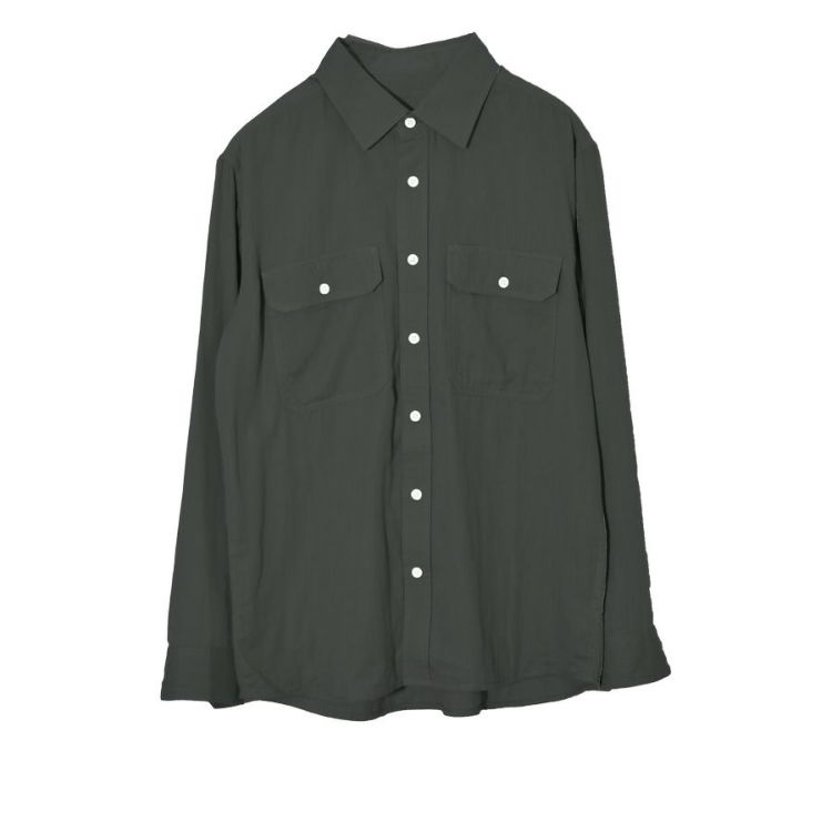 「ハミューレ」メンズダブルガーゼワークシャツ/HMO-2202綿春夏トップス作業部屋着リラックスプロノ