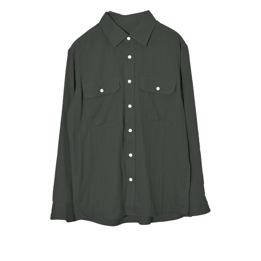 「ハミューレ」メンズダブルガーゼワークシャツ/HMO-2202綿春夏トップス作業部屋着リラックスプロノ