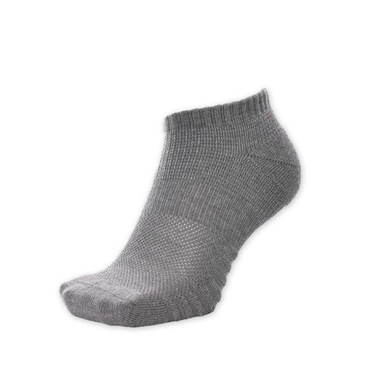 プロノ通気するクッション底ショートソソックスPR-2425メンズレディース靴下先丸メッシュボーダー底仕事作業スポーツ運動パイルProno