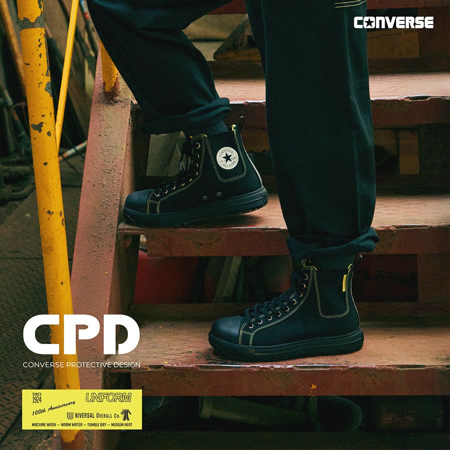 コンバースCPDユニバーサルオーバーオールALLSTARPSSIDEGOREHI/UNIVERSALOVERALLオールスターサイドゴア安全靴作業靴セーフティシューズハイカットCONVERSE