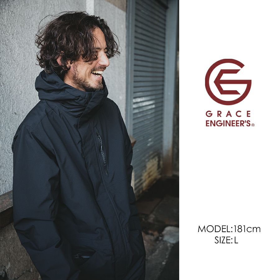 グレイスエンジニアーズ防風防水防寒つなぎGE-590ツナギオーバーオールヒップオープン腰割れメンズおしゃれ冬作業服作業着釣りバイクプロノGRACEENGINEER'S