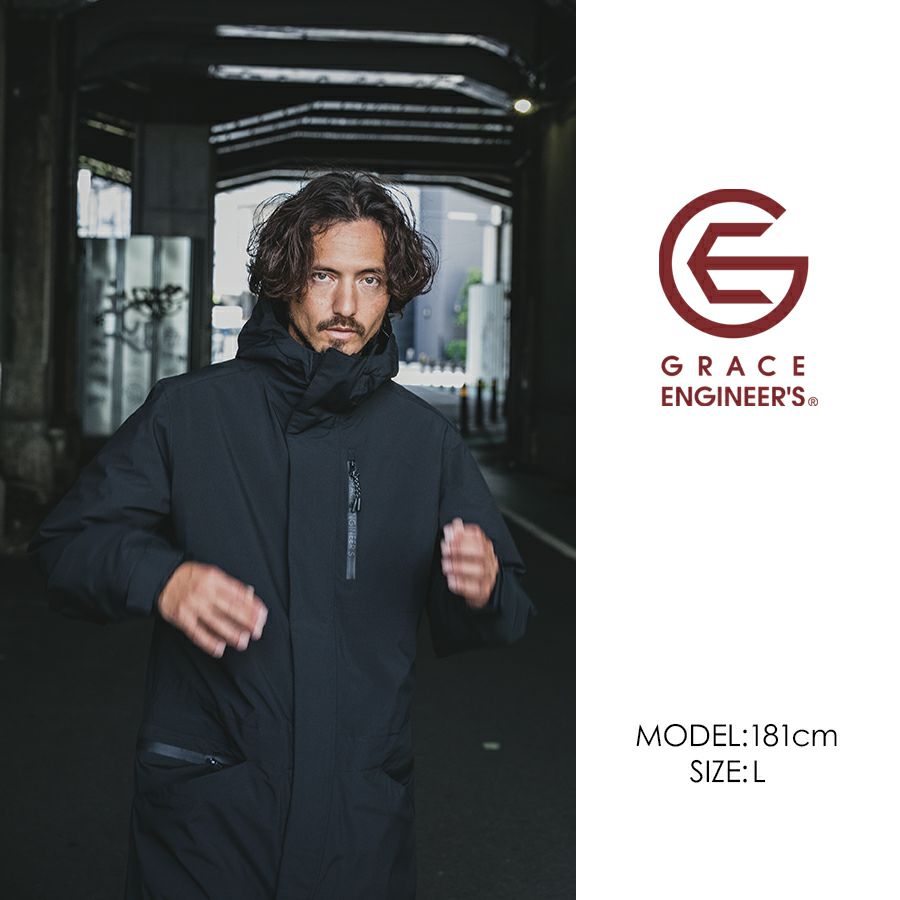 グレイスエンジニアーズ防風防水防寒つなぎGE-590ツナギオーバーオールヒップオープン腰割れメンズおしゃれ冬作業服作業着釣りバイクプロノGRACEENGINEER'S