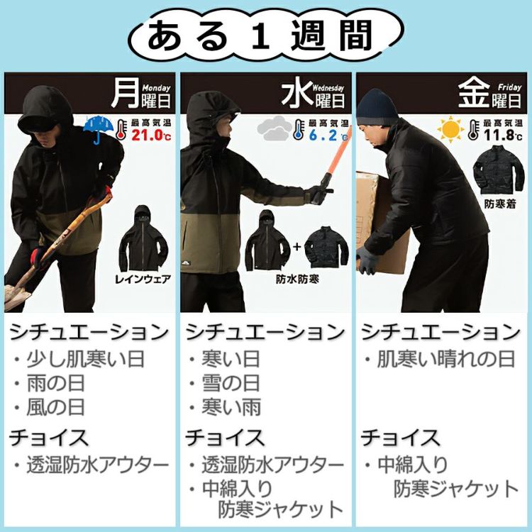 ③あまのじゃっく様用 マック ジョイント3in1ジャケット AS-1300 防水ジャケット+防寒
