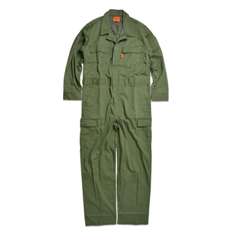 「プロノ」脇＆背中メッシュ長袖ストレッチカーゴツナギ/PR-2001/*夏薄生地オーバーオールメンズつなぎおしゃれ動きやすい*