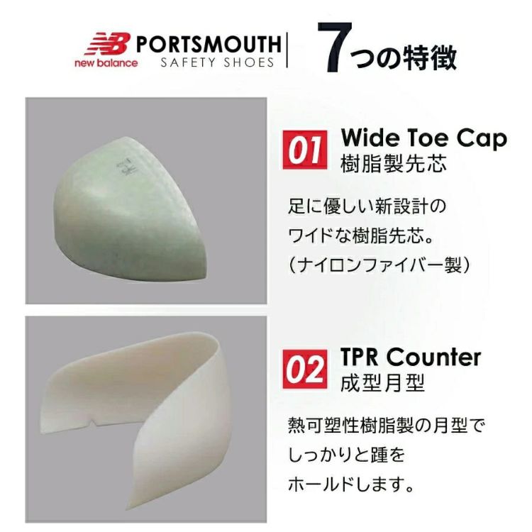 ニューバランス セーフティ ポーツマス PORTSMOUTH PO-113 PO-221 PO-885 JSAA A種 安全靴 作業靴 先芯入り ミッドカット マジック プロテクティブスニーカー NEW BALANCE