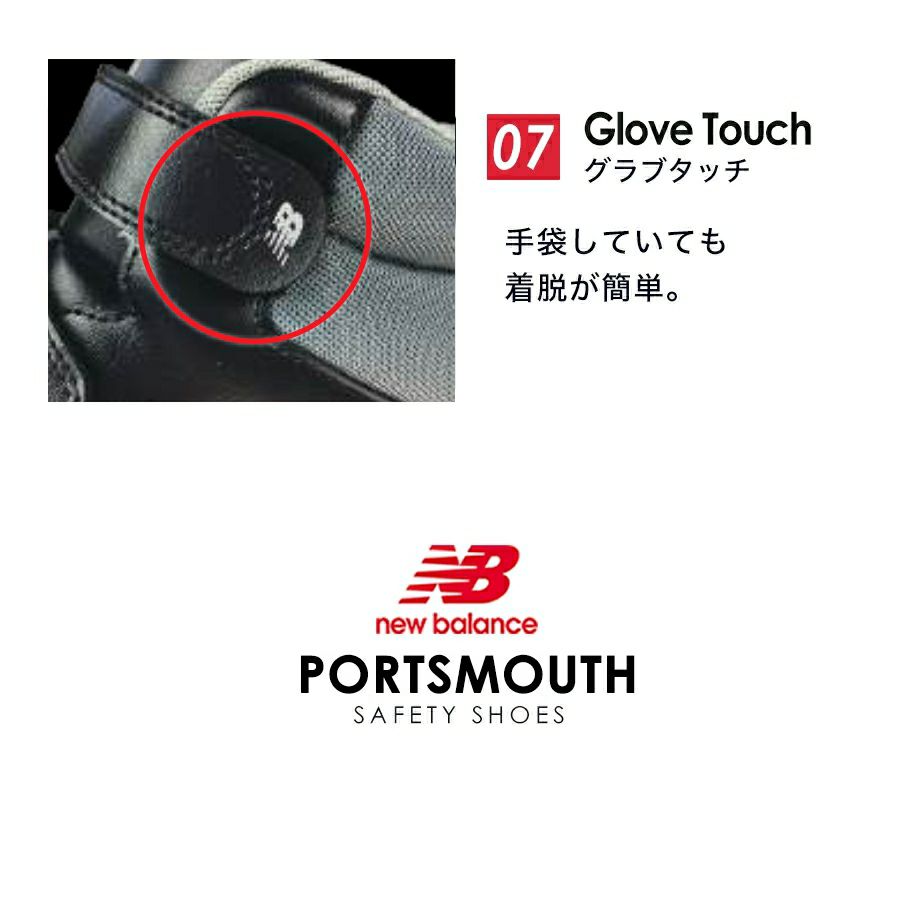 ニューバランス セーフティ ポーツマス PORTSMOUTH PO-113 PO-221 PO-885 JSAA A種 安全靴 作業靴 先芯入り ミッドカット マジック プロテクティブスニーカー NEW BALANCE