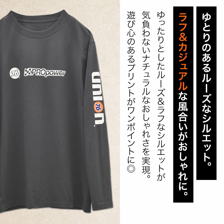 UNION76 ナナロク 長袖コットンTシャツ No.76-2512 綿100% UVカット ロンT カジュアル メンズ プロノ