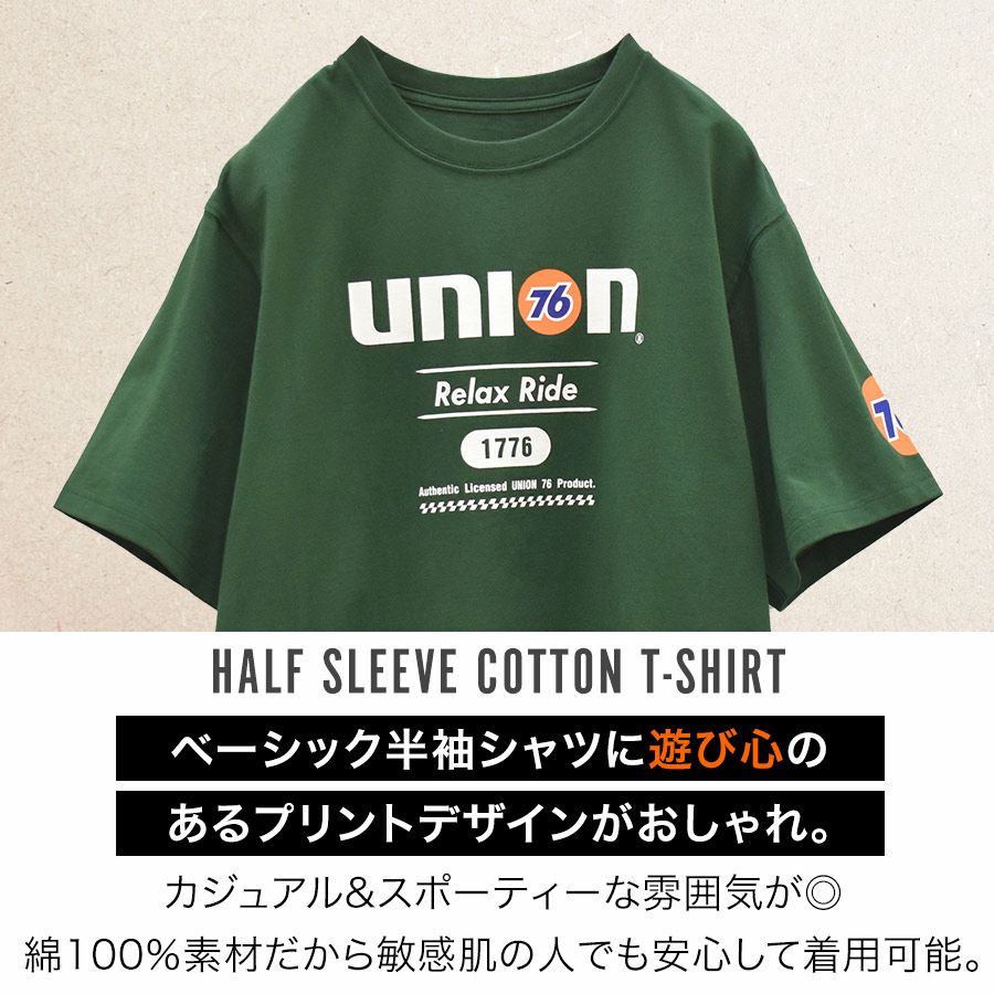 UNION76 ナナロク 半袖コットンTシャツ No.76-2509 No.76-2510 No.76-2511 綿100% UVカット カジュアル メンズ プロノ