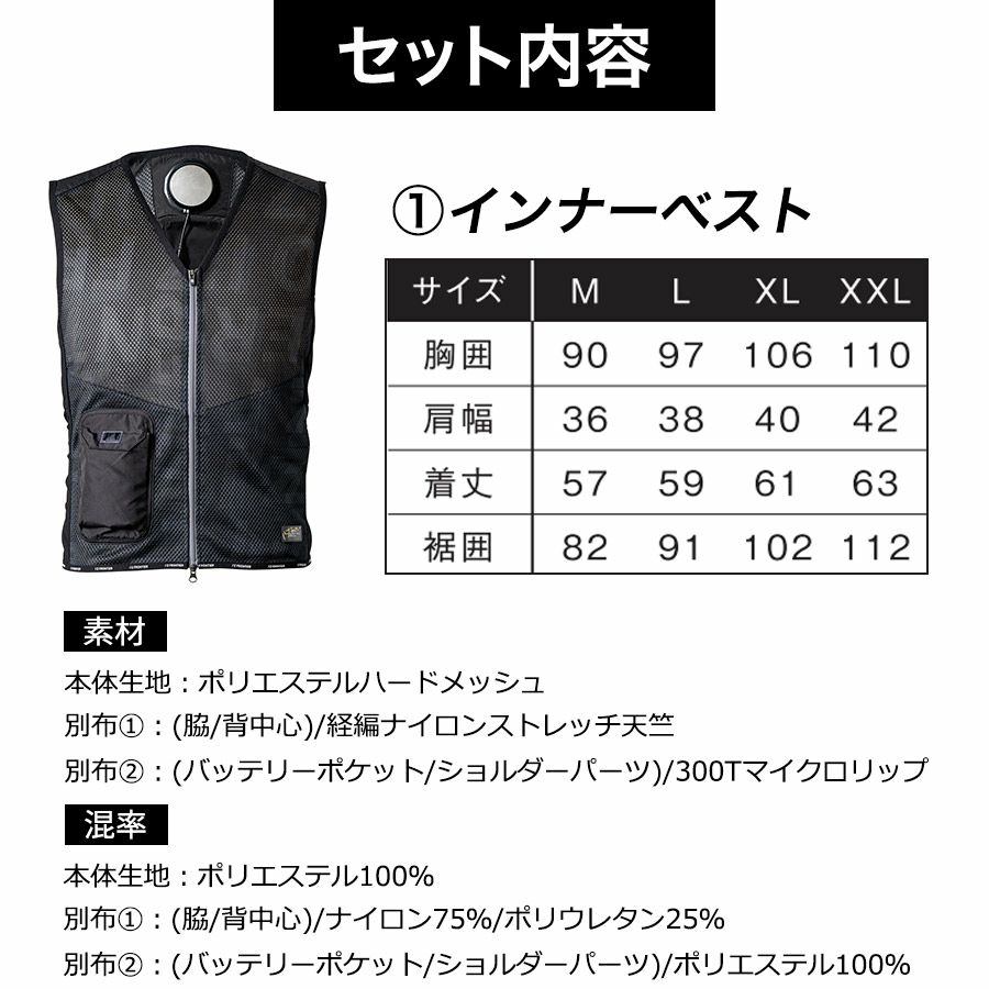 アイズフロンティア 冷却ビッグペルチェ3個タイプ インナーベスト＆デバイス・バッテリーセット #PSBP1073 冷却 暑さ対策 猛暑対策 作業着 作業服  I'Z FRONTIER