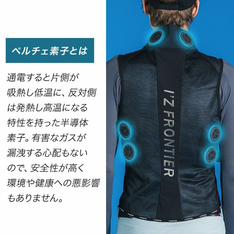 アイズフロンティア 冷却ペルチェ6個タイプ インナーベスト＆デバイス・バッテリーセット #PS1076 冷却 暑さ対策 猛暑対策 作業着 作業服  I'Z FRONTIER