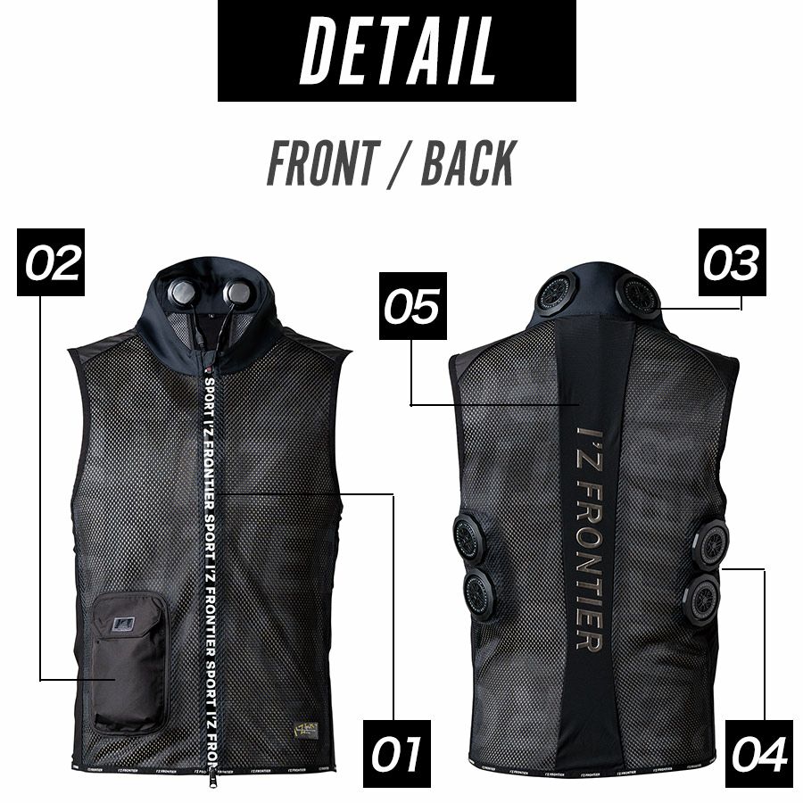 アイズフロンティア 冷却ペルチェ6個タイプ インナーベスト＆デバイス・バッテリーセット #PS1076 冷却 暑さ対策 猛暑対策 作業着 作業服  I'Z FRONTIER