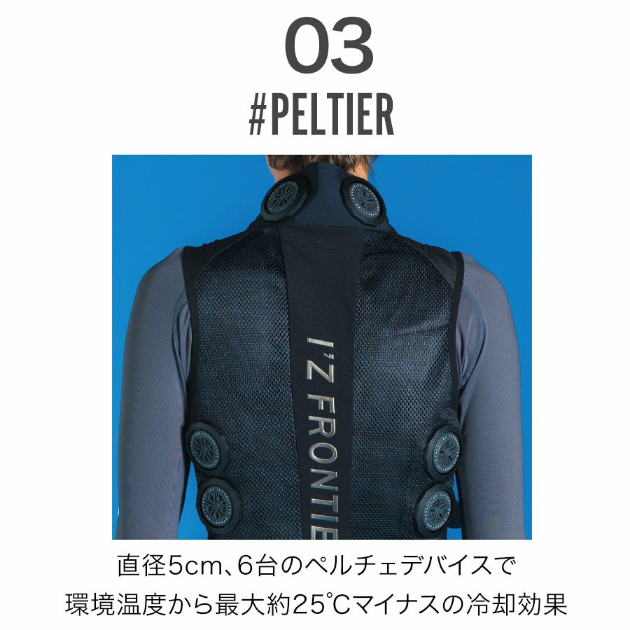 アイズフロンティア 冷却ペルチェ6個タイプ インナーベスト＆デバイス・バッテリーセット #PS1076 冷却 暑さ対策 猛暑対策 作業着 作業服  I'Z FRONTIER