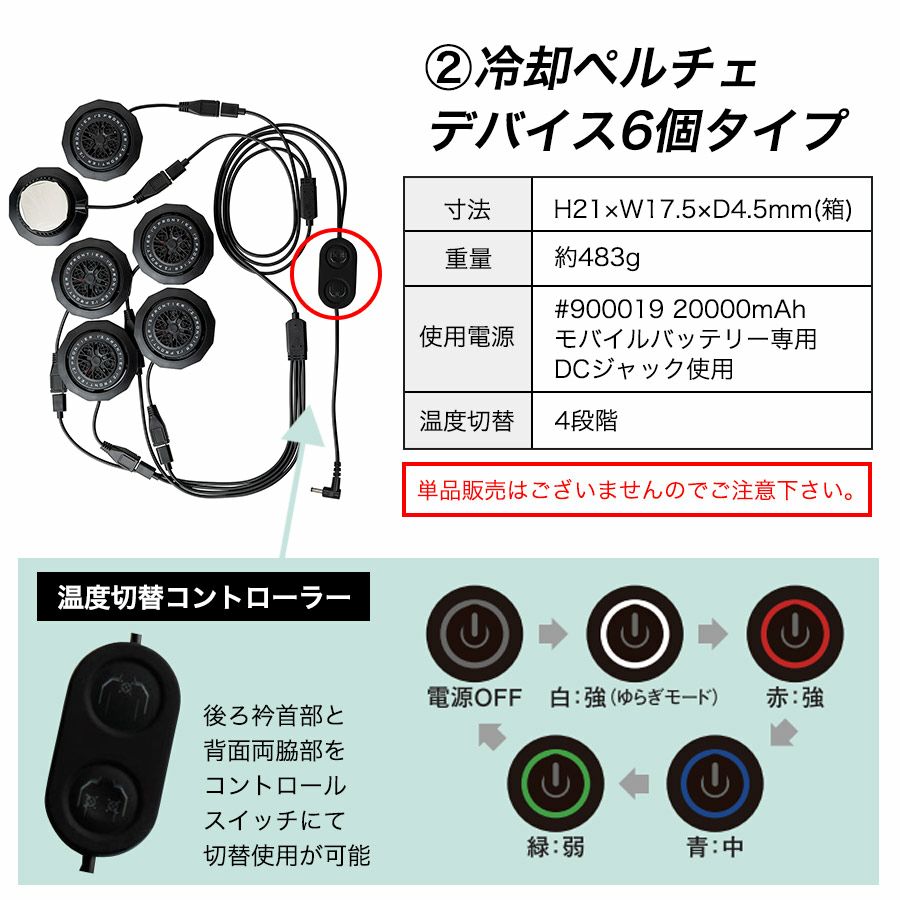 アイズフロンティア 冷却ペルチェ6個タイプ インナーベスト＆デバイス・バッテリーセット #PS1076 冷却 暑さ対策 猛暑対策 作業着 作業服  I'Z FRONTIER