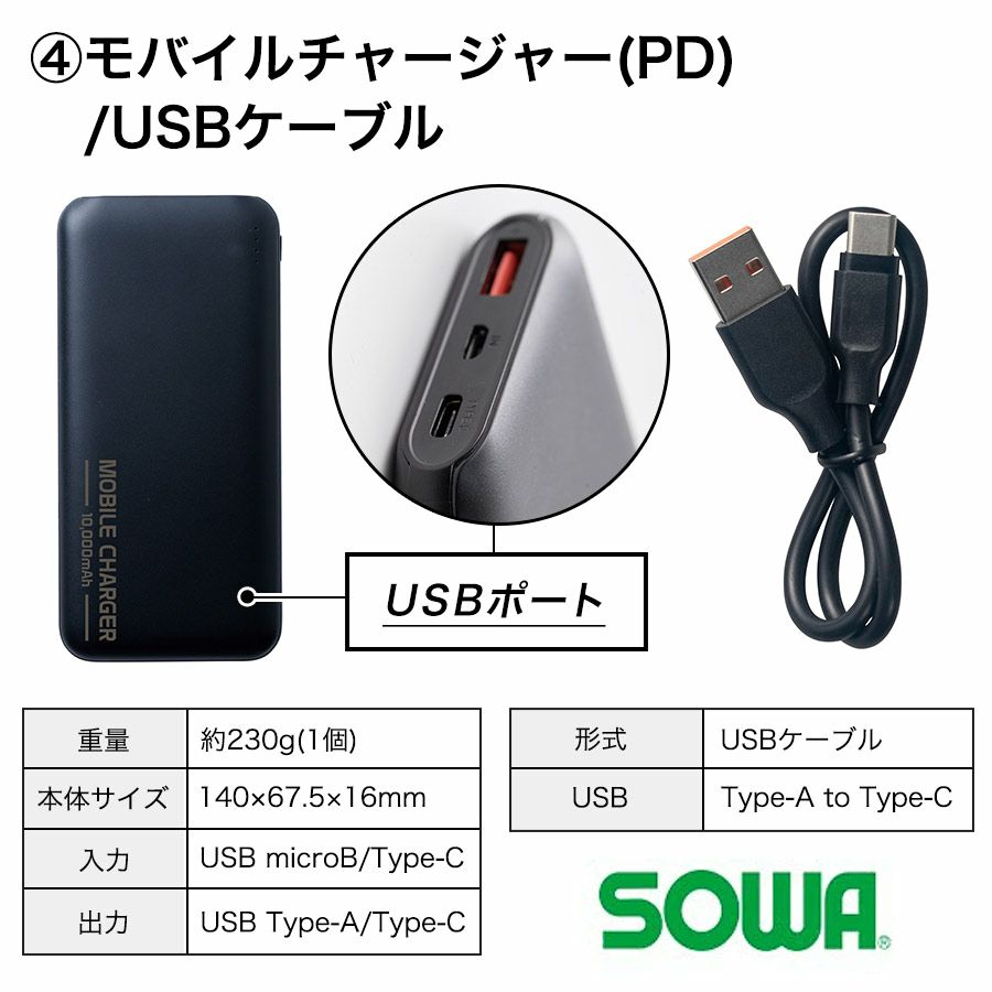 ソーワファン付き遮熱ベストコンプリートセット19209空調作業服作業着ベスト桑和