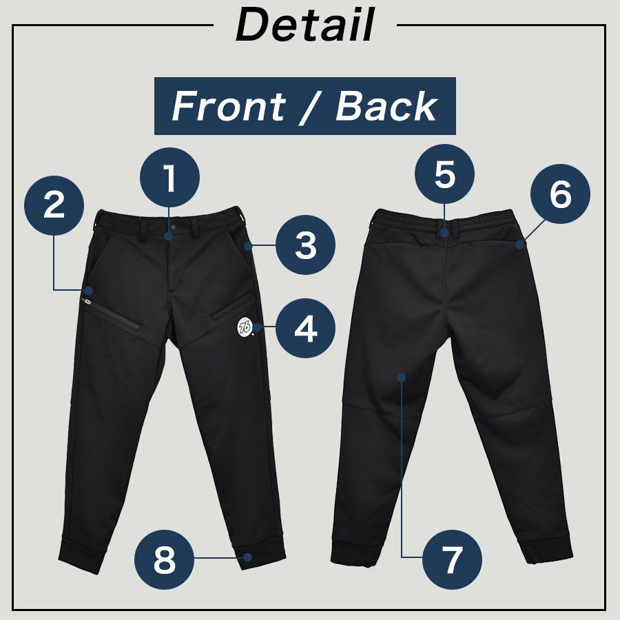 4L UNION76 ナナロク 防風ウォームパンツ No.76-2516 ストレッチ 防寒