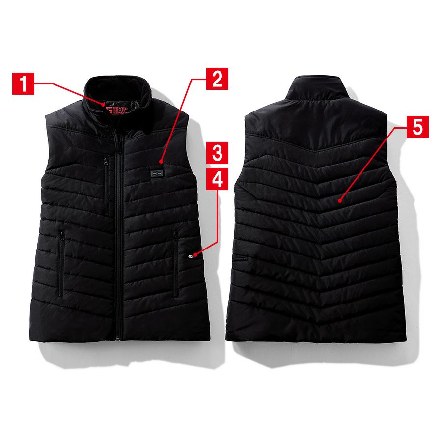 FEVERGEAR電熱ベストバッテリーセットFGA20010ヒーターベスト自重堂防寒インナーベスト作業服作業着